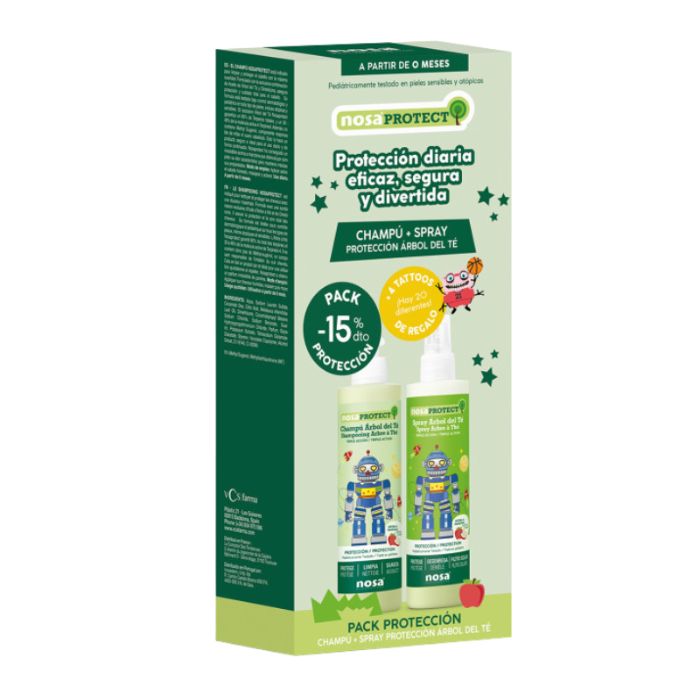 Nosa Protect Pack Maçã Champô, 250 ml + Spray, 250 ml