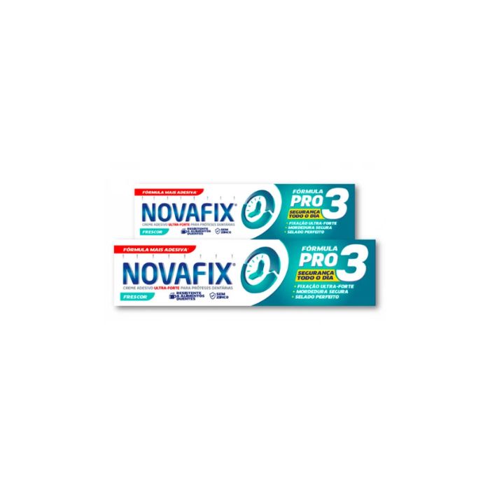 Novafix Pro3 Creme Adesivo Protese Sem Sabor, 70g+50g