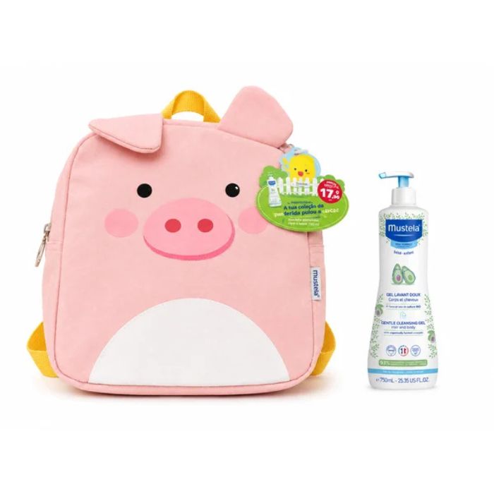 Mustela Bebé Gel Lavante Suave, 750 ml + Mochila Porquinho