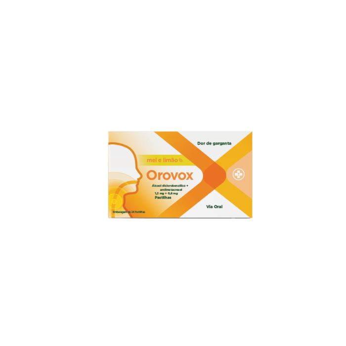 Orovox Mel e Limão 1,2/0,6 mg, 24 Pastilhas