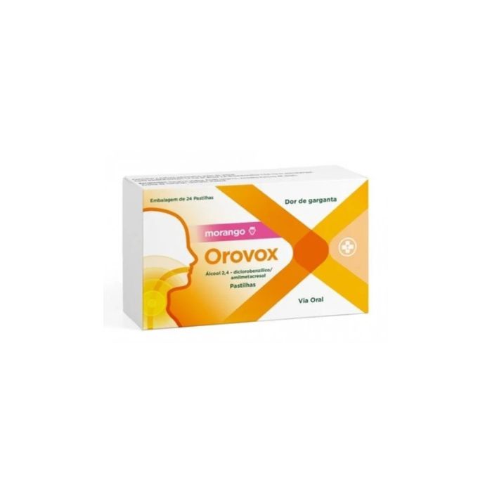 Orovox Morango 1,2/0,6 mg, 24 Pastilhas