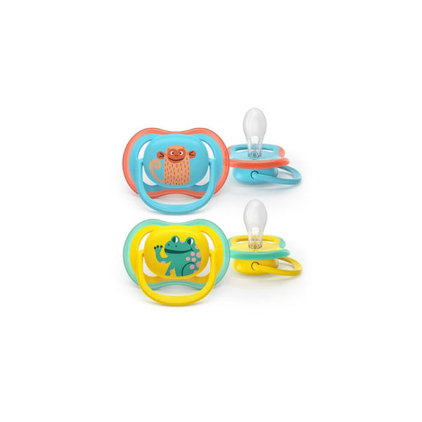 Philips Avent Ultra Air Chupeta Macaco e Sapo 18M+, 2 Chupetas