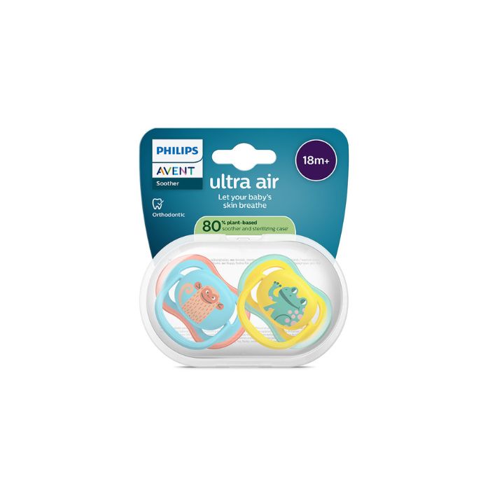 Philips Avent Ultra Air Chupeta Macaco e Sapo 18M+, 2 Chupetas