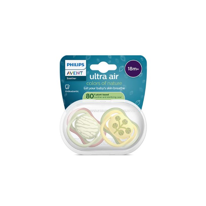 Philips Avent Ultra Air Chupeta Natureza e Folhas 18M+, 2 Chupetas