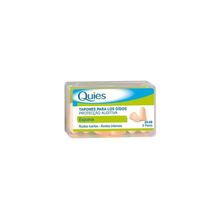 Quies Proteções Auditivas Tampão Auricular Espuma Natural, 6 Unid