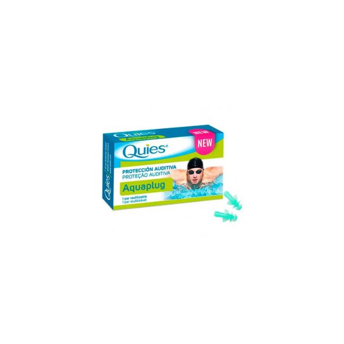 Quies Proteções Auditivas Tampão Auricular Silicone AquaPlug, 1 Par