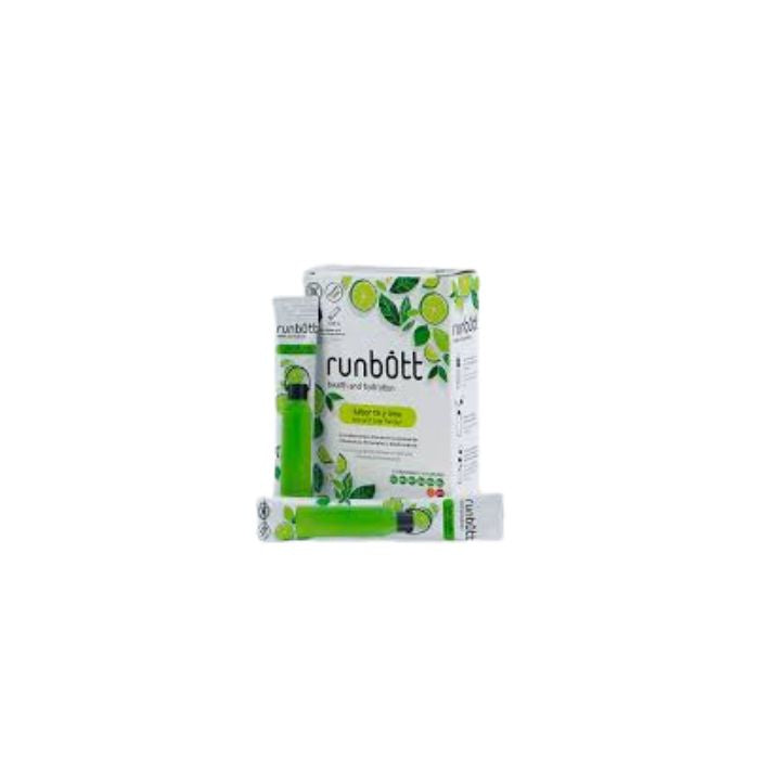 Runbott Hidratação e Sáude Saquetas Multivitamínicas Chá Verde e Lima, 10 Saquetas