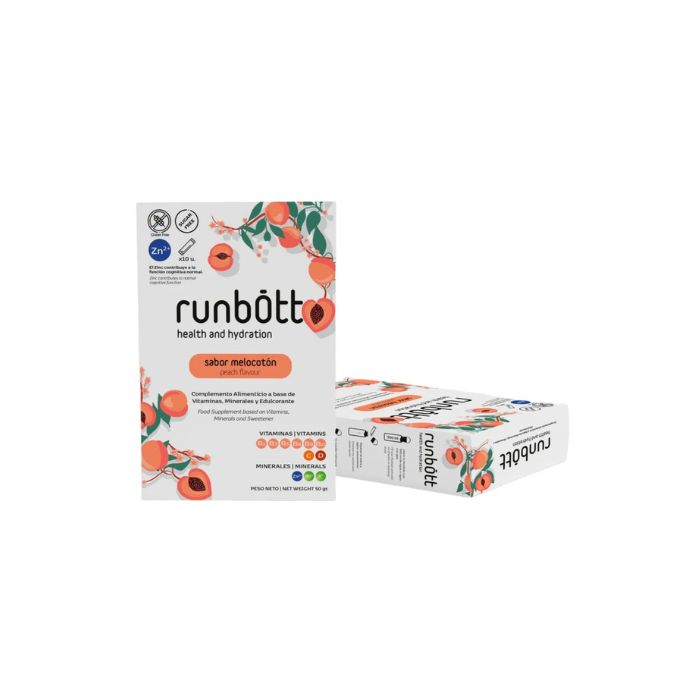 Runbott Hidratação e Sáude Saquetas Multivitamínicas Pêssego, 10 Saquetas