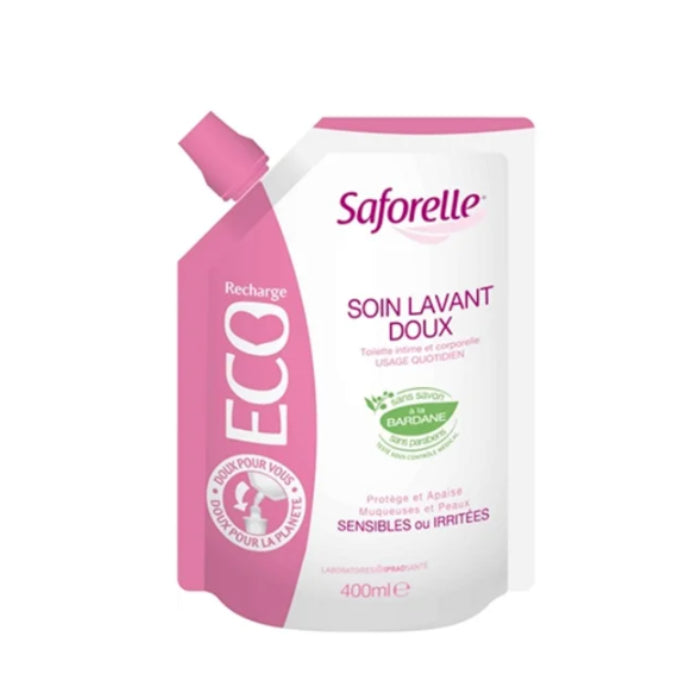 Saforelle Solução Lavagem Suave Ultra Hidratante Eco Recarga, 400 ml