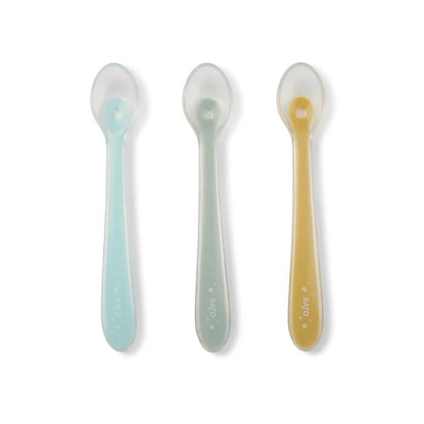 Saro Conjunto 3 Colheres Silicone Azul