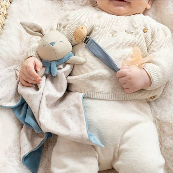 Saro Doudou Algodão Coelho Azul