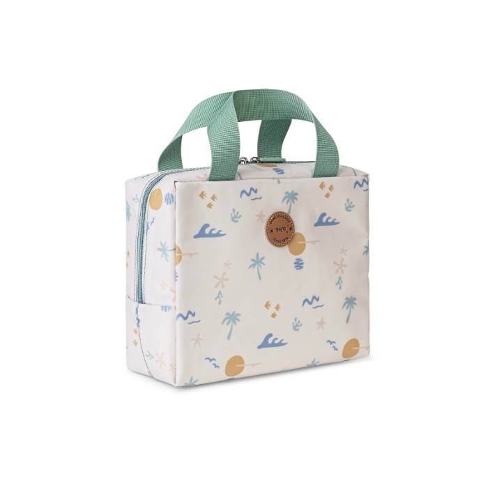 Saro Lancheira/Bolsa Térmica Beje/Verde, 1 Unidade