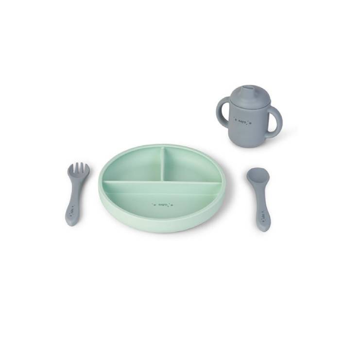 Saro Set Alimentação Silicone Food & Fun Verde