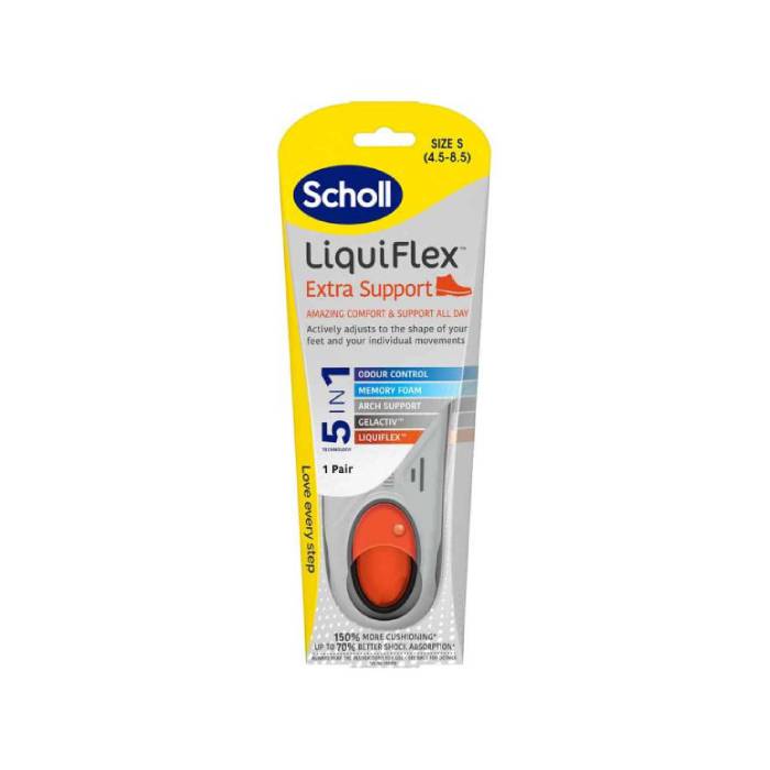 Scholl Liquiflex Palmilhas Suporte Extra Tamanho S, 2 Unidades