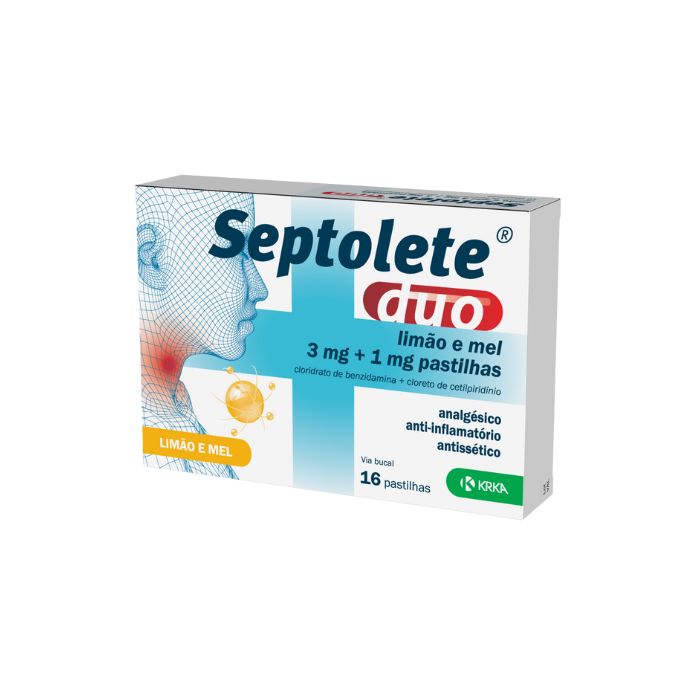 Septolete Duo Limão e Mel 3mg + 1 mg, 16 pastilhas