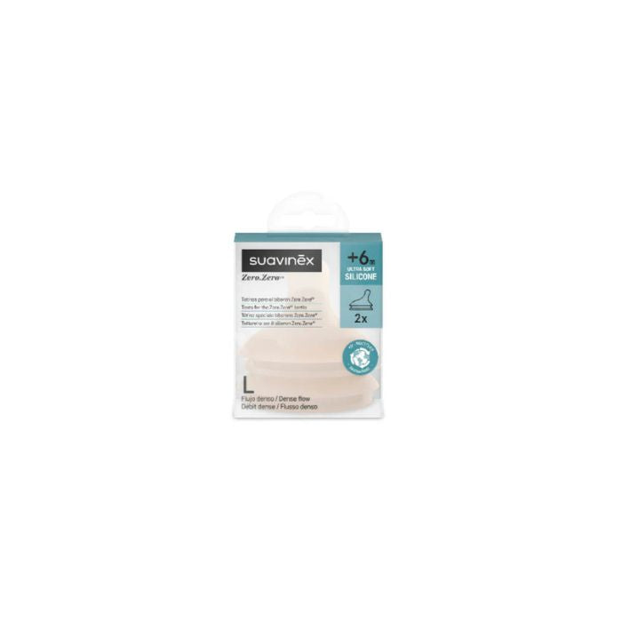 Suavinex Zero.Zero Tetina L Fluxo Denso Silicone Light, x2