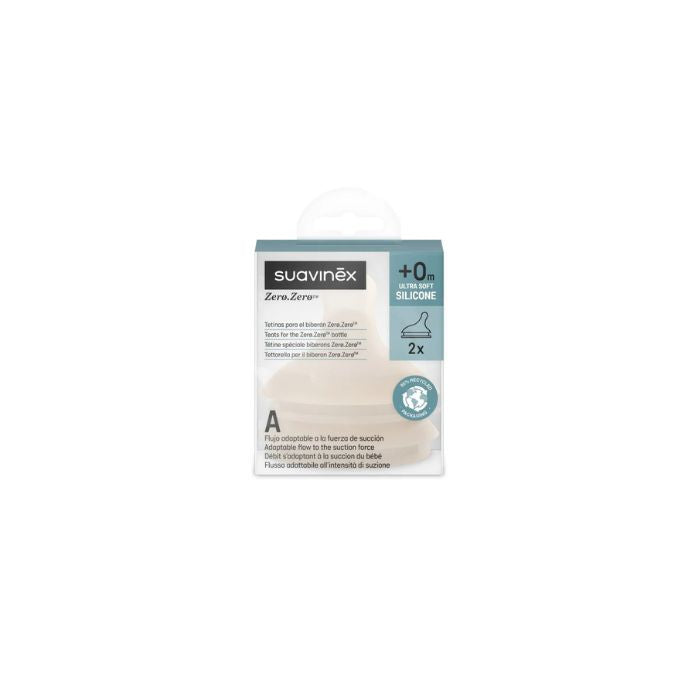 Suavinex Zero.Zero Tetina A Fluxo Adaptável Silicone Light, x2