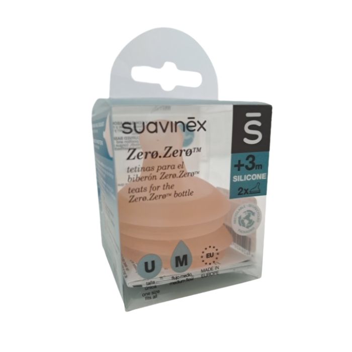 Suavinex Zerozero Tetina Silicone Cólicas M x2