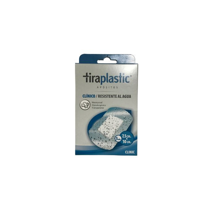 Tiraplastic Pensos Clínicos Waterproof 7,5 cm x 10 cm, 5 Pensos