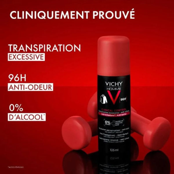 Vichy Homme Clinical Control Desodorizante Spray, 125 ml