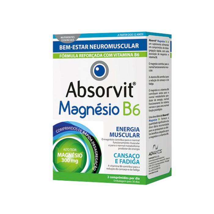 Absorvit Magnésio + Vitamina B6, 60 Comprimidos