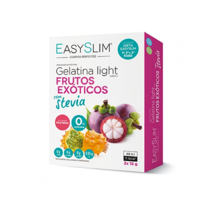 Easyslim Gelatina Light Frutos Exóticos com Stevia, 2 saquetas