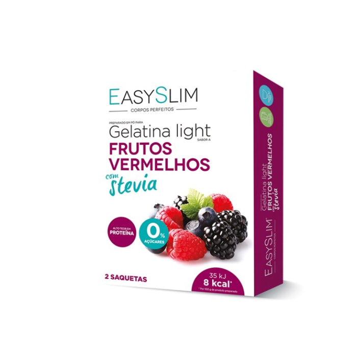 Easyslim Gelatina Light Frutos Vermelhos com Stevia, 2 saquetas