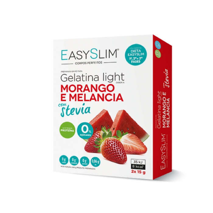 Easyslim Gelatina Light Morango e Melancia com Stevia, 2 saquetas