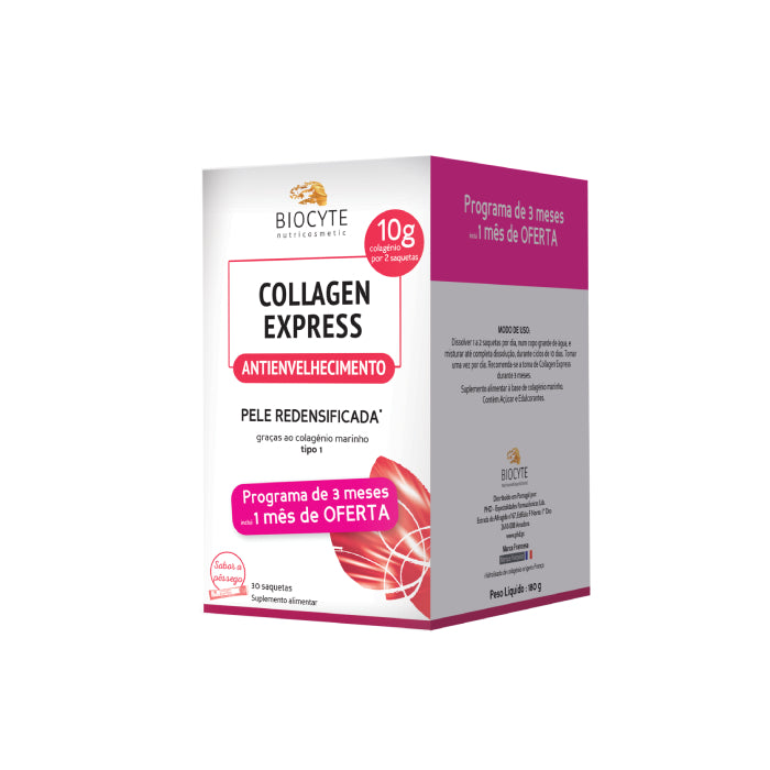 Biocyte Colagénio Express Triplo Oferta da 3ª Embalagem, 3 X 10 Saquetas