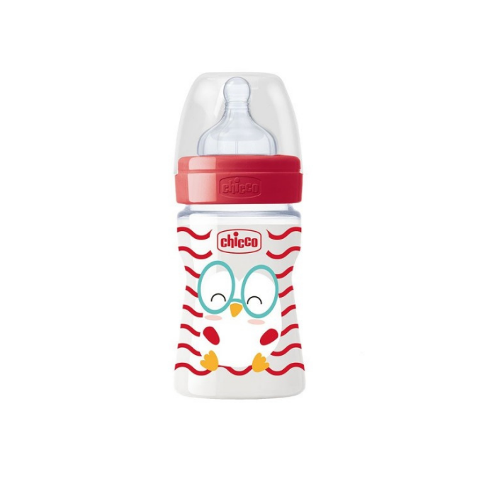 Chicco Well-Being Pop Friends Biberão Silicone, 0 Meses+, 150 ml