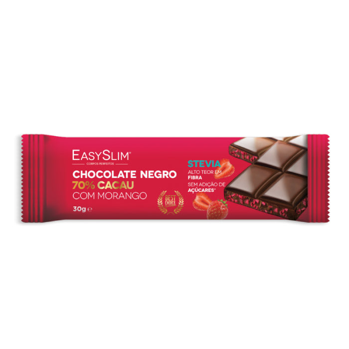 Easyslim Chocolate Negro 70% Cacau com Morango, 30 g