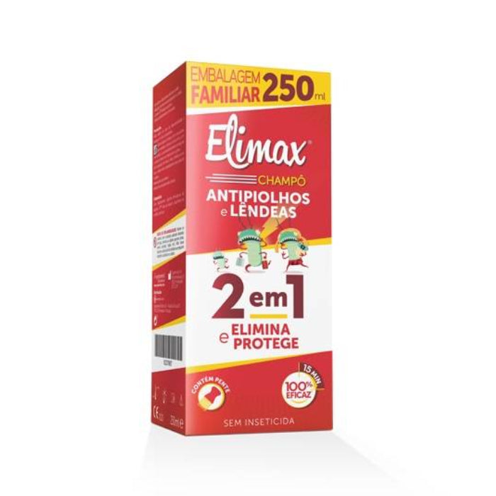 Elimax Champô para Piolhos e Lêndeas com Pente, 250 ml
