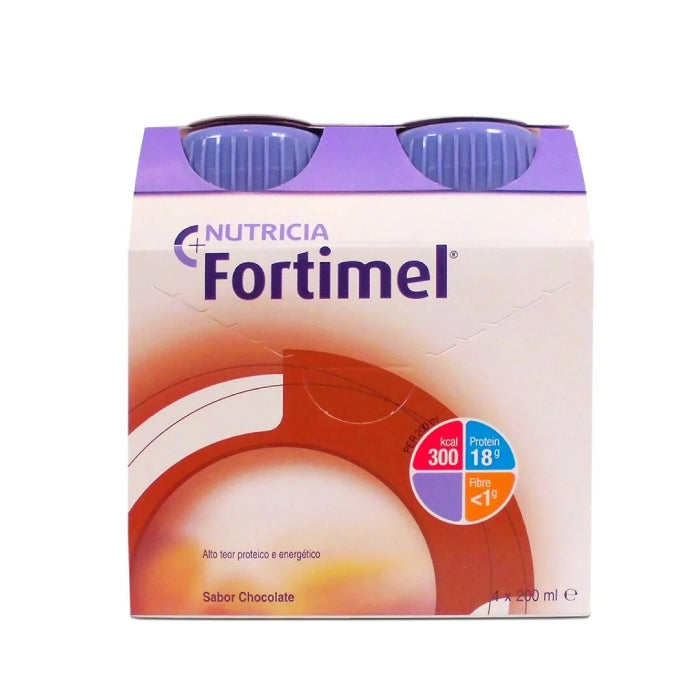 Fortimel Chocolate Bottle, 4 X 200 ml