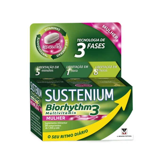 Sustenium Biorhythm 3 Multivitaminico Mulher, 30 Comprimidos