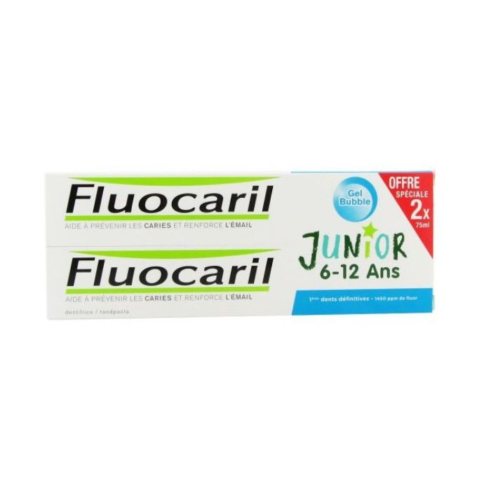 Fluocaril Júnior Gel Dentífrico Bubble, 2x75ml