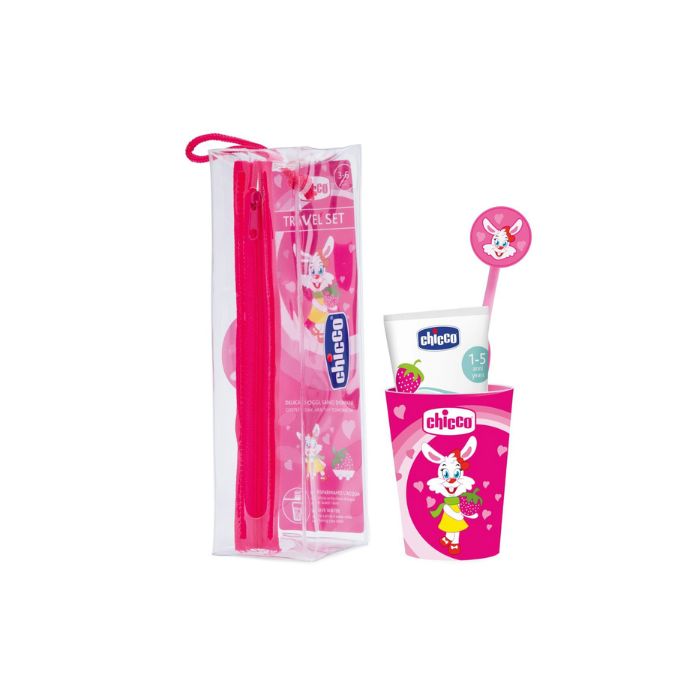 Chicco Conjunto Higiene Oral Rosa, 3-6 anos