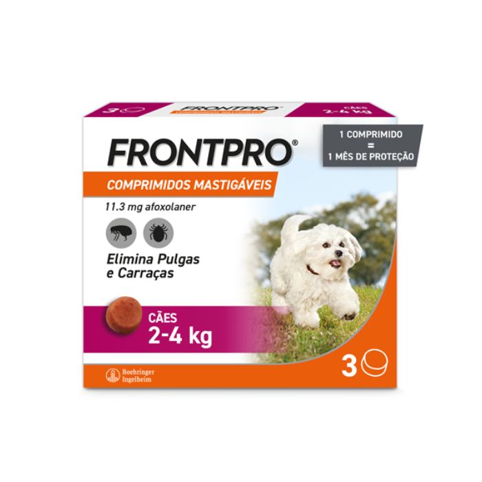 FRONTPRO 11mg Cães 2-4kg, 3 comprimidos mastigáveis