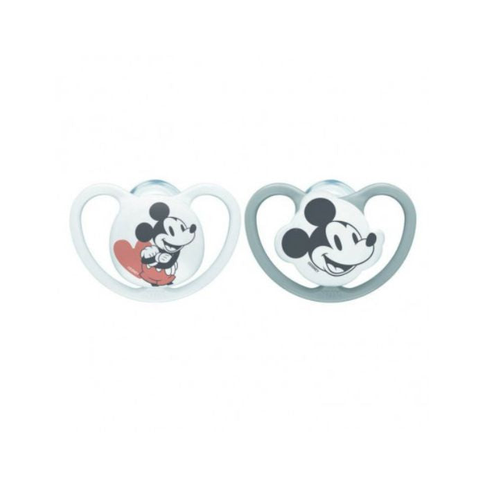 NUK Space Chupeta Silicone "Mickey" 0-6 Meses, 2 Unidades