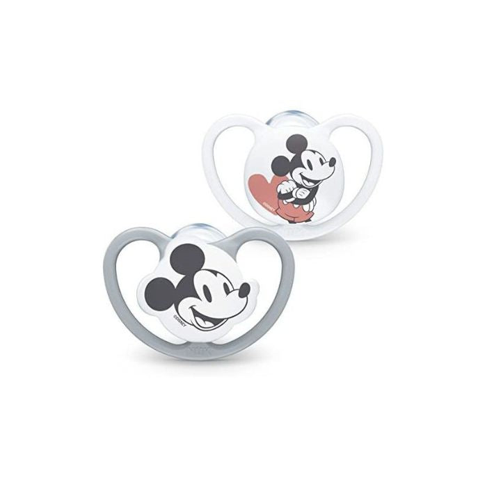 NUK Space Chupeta Silicone "Mickey" 6-18 Meses, 2 Unidades