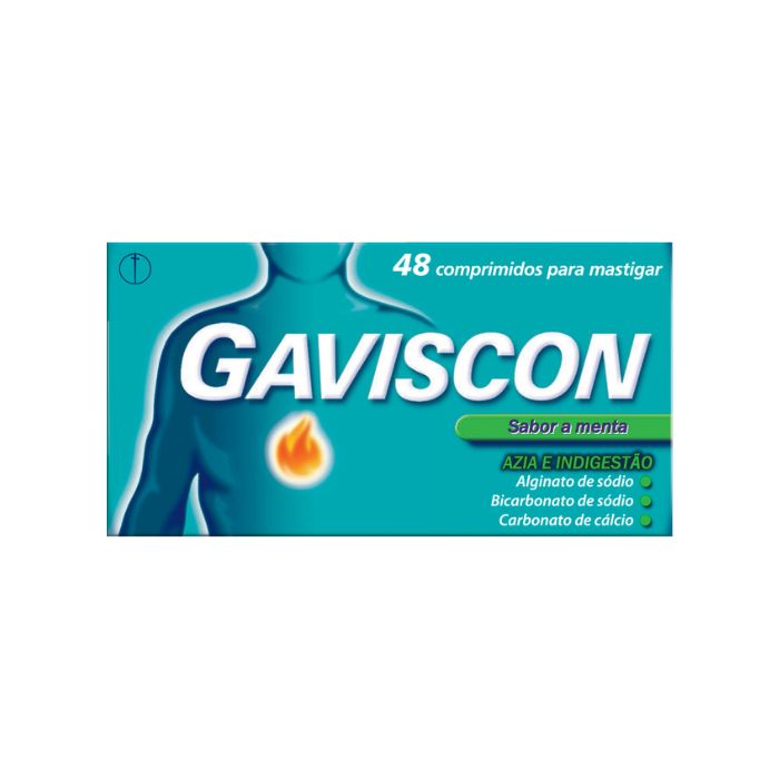 Gaviscon Menta, 48 Comprimidos Mastigáveis