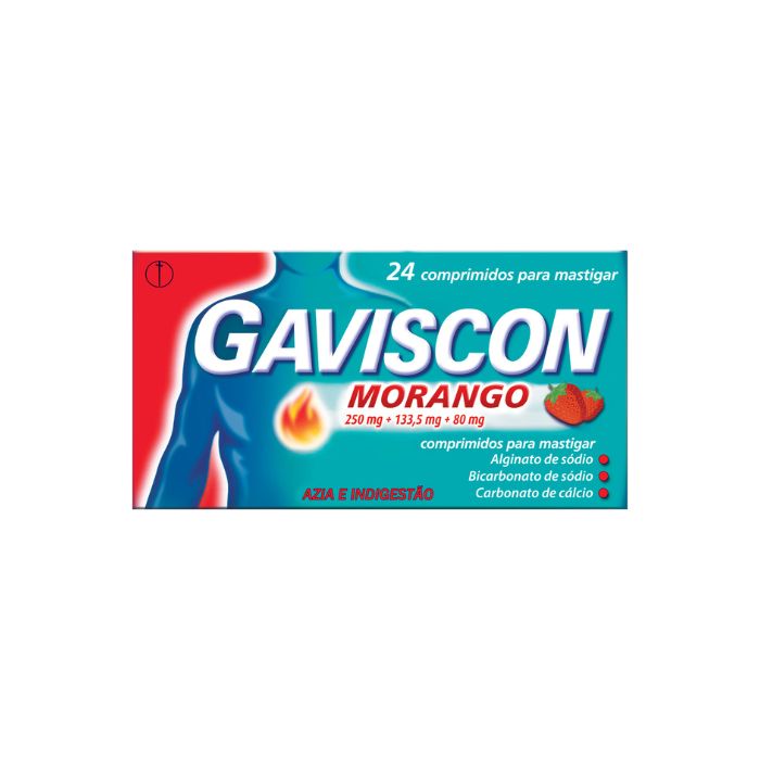 Gaviscon Morango, 24 Comprimidos Mastigáveis