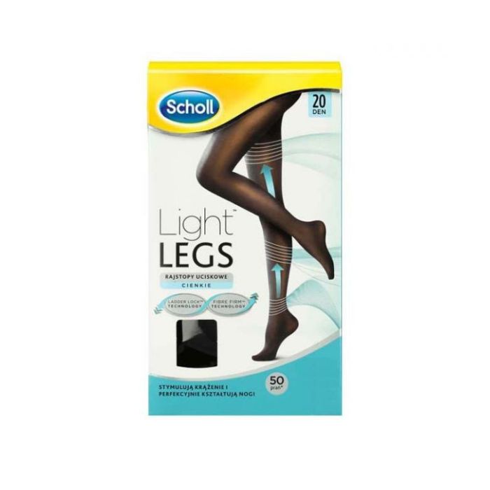 Scholl Light Legs Collant Compressão 20Den Tamanho L, Preto Transparente