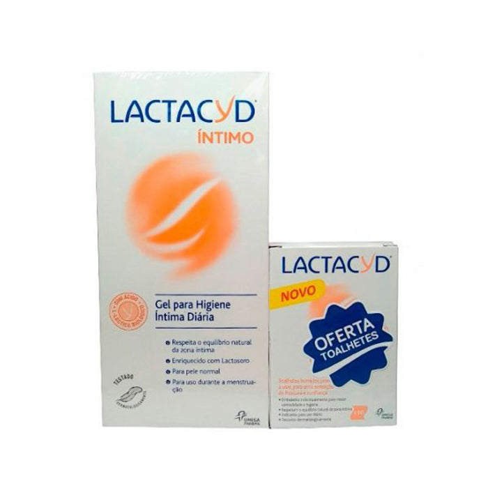 Lactacyd Gel Íntimo 400 ml + Oferta Toalhitas Íntimas 10 Unidades